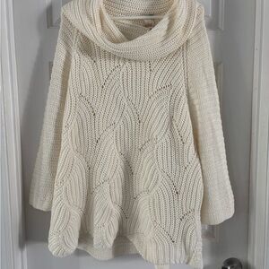 Chico's Cream Cowl Neck Sweater